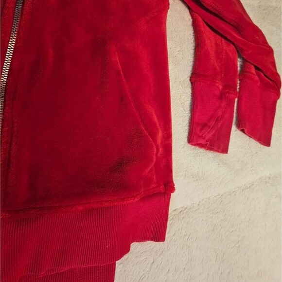 ATHLETA - Womens Velour Red Full Zip Jacket Size Medium - Picture 8 of 8
